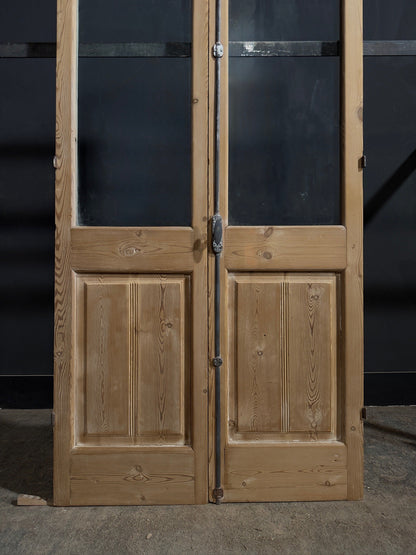 Antique Clear Glass Raised Panel French Doors - 39x84 - N800