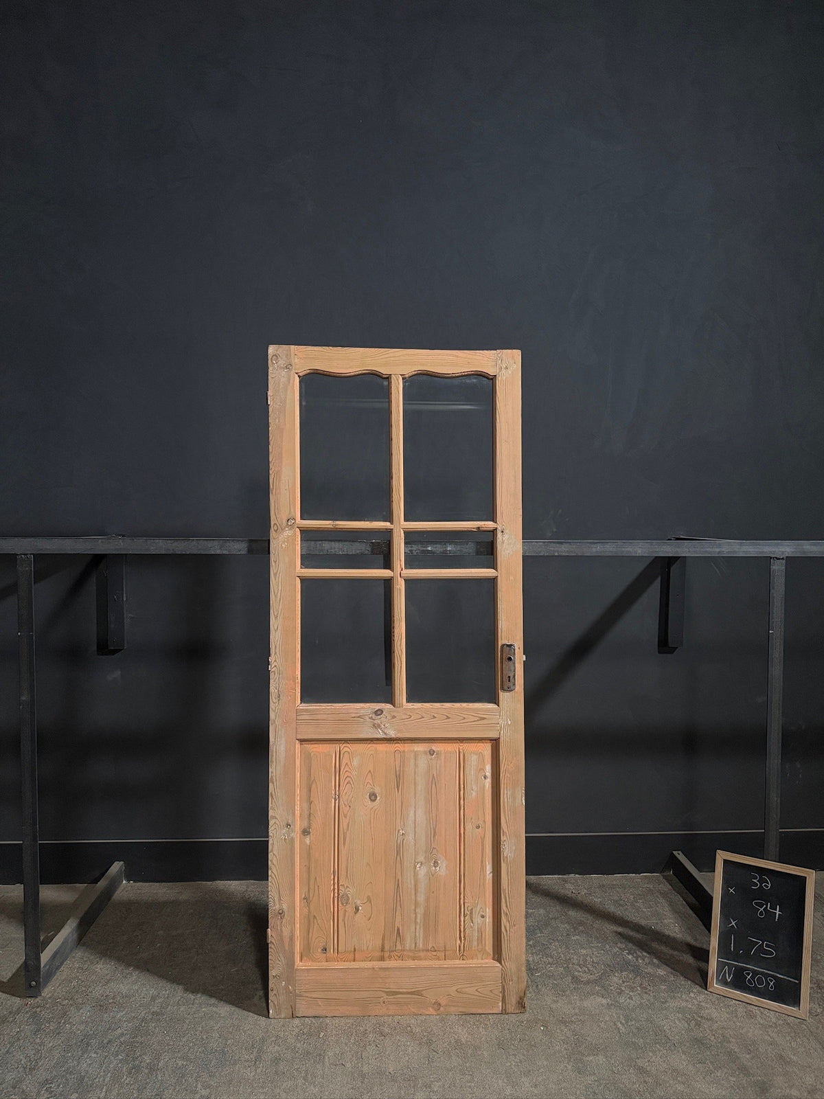 Antique Scalloped Clear Glass Pantry Door - 32x84 - N808