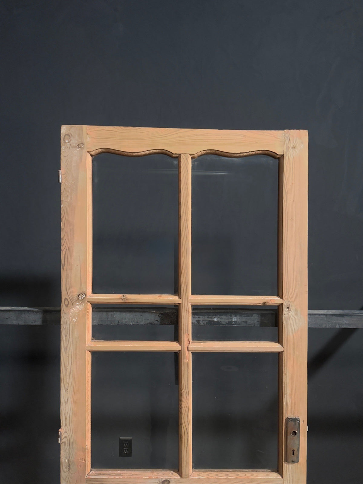 Antique Scalloped Clear Glass Pantry Door - 32x84 - N808