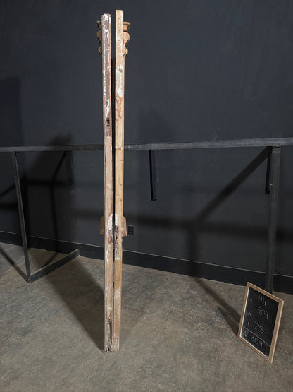 Antique Architectural Textured Glass French Doors - 44x89 - N809