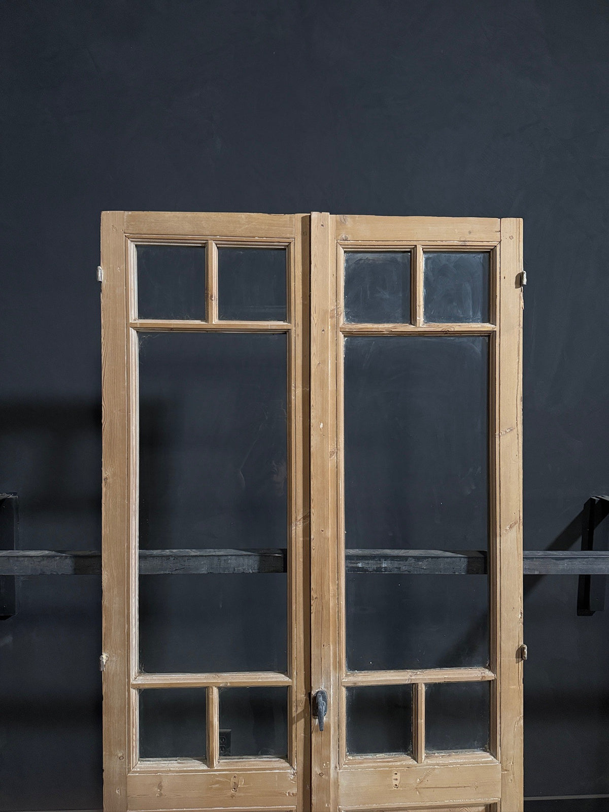 Antique Paneled Clear Glass French Doors - 43x95 - N811