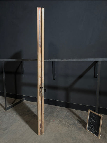 Antique Paneled Clear Glass French Doors - 43x95 - N811