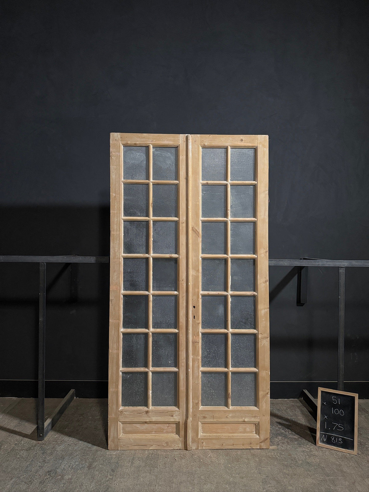 Antique Textured Glass French Doors - 51x100 - N813