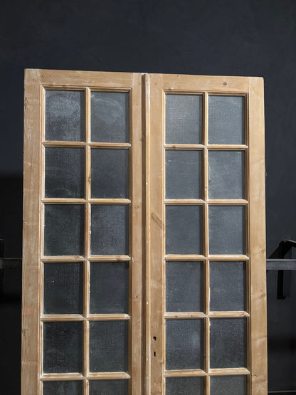 Antique Textured Glass French Doors - 51x100 - N813