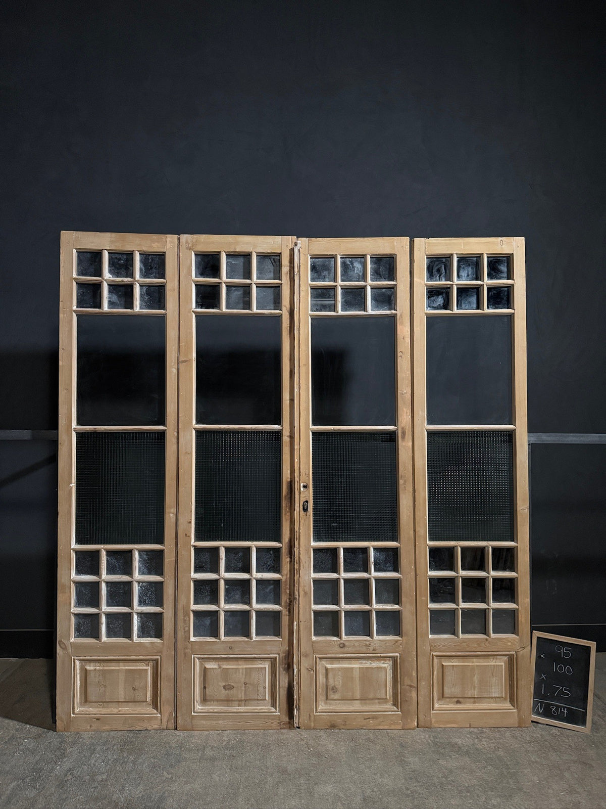 Antique Glass 4 Lite Bi-Fold Doors - 100x95 - N814