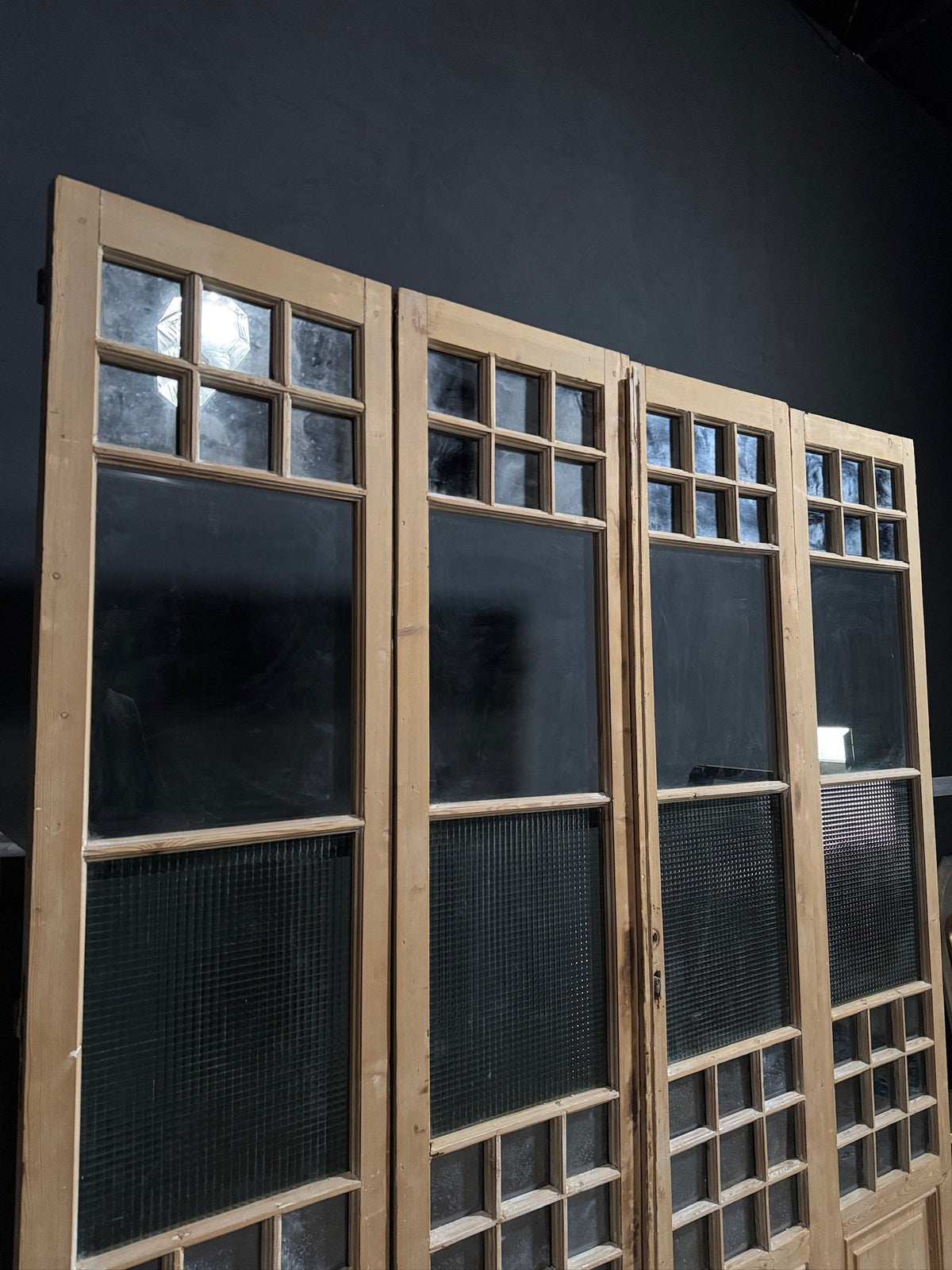 Antique Glass 4 Lite Bi-Fold Doors - 100x95 - N814