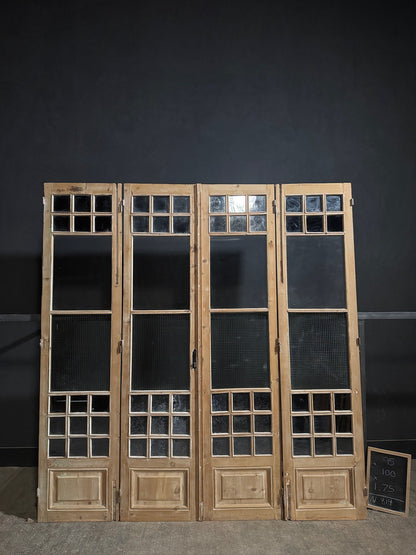 Antique Glass 4 Lite Bi-Fold Doors - 100x95 - N814