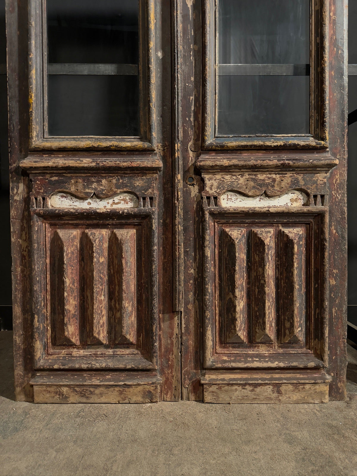 Antique Fluted Panel French Entry Doors - 59x104 - N815