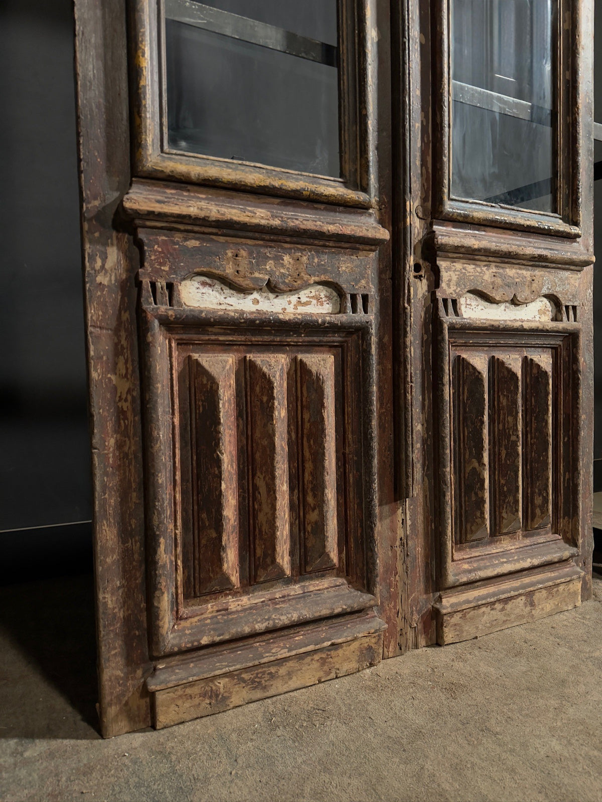 Antique Fluted Panel French Entry Doors - 59x104 - N815