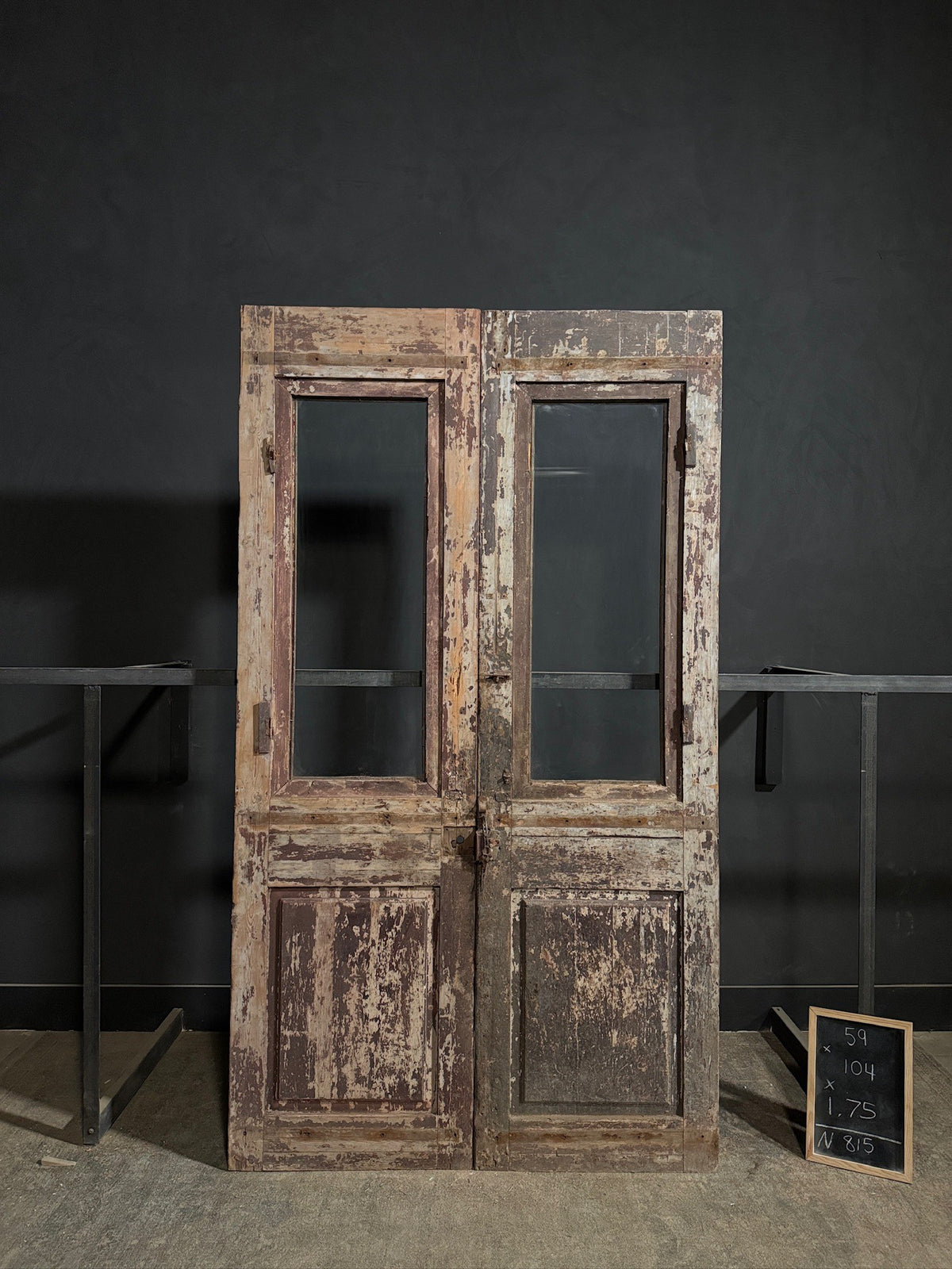 Antique Fluted Panel French Entry Doors - 59x104 - N815
