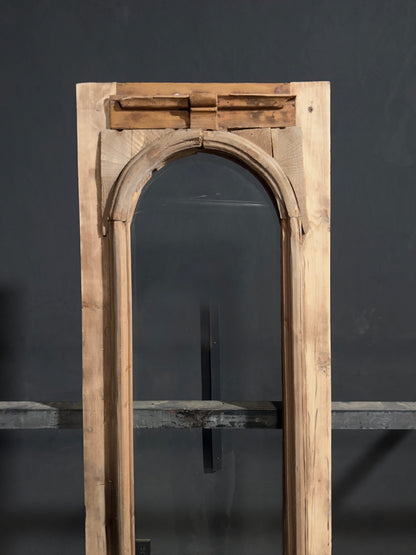 Antique Carved Arched Glass Door - 23x91 - N817