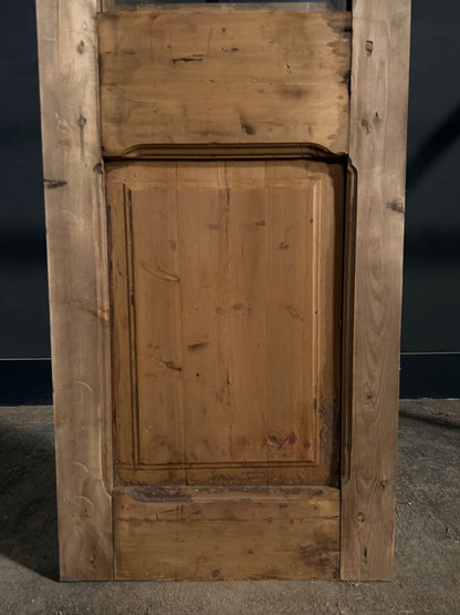 Antique Carved Arched Glass Door - 23x91 - N817