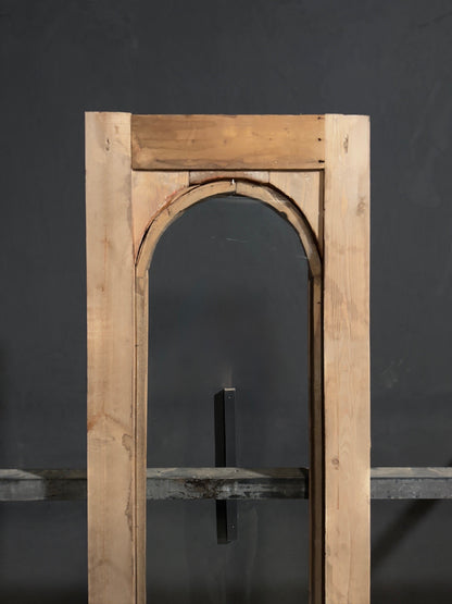 Antique Carved Arched Glass Door - 23x91 - N817
