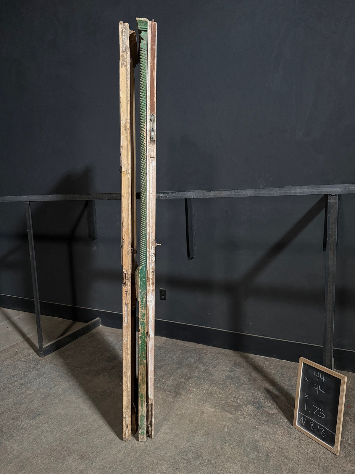 Antique Architectural Textured Glass Double Doors - 44x94 - N818
