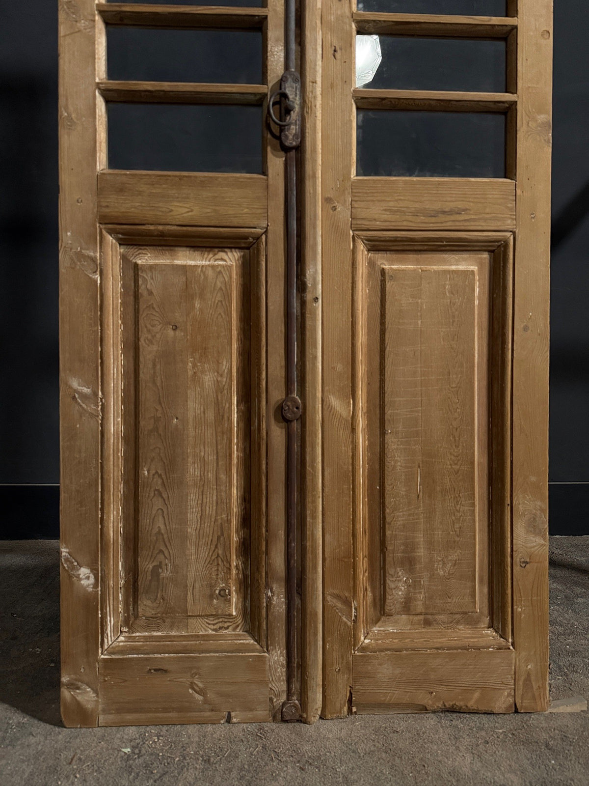 Antique Clear Glass Raised Panel French Doors - 32.5x84.75 - N830