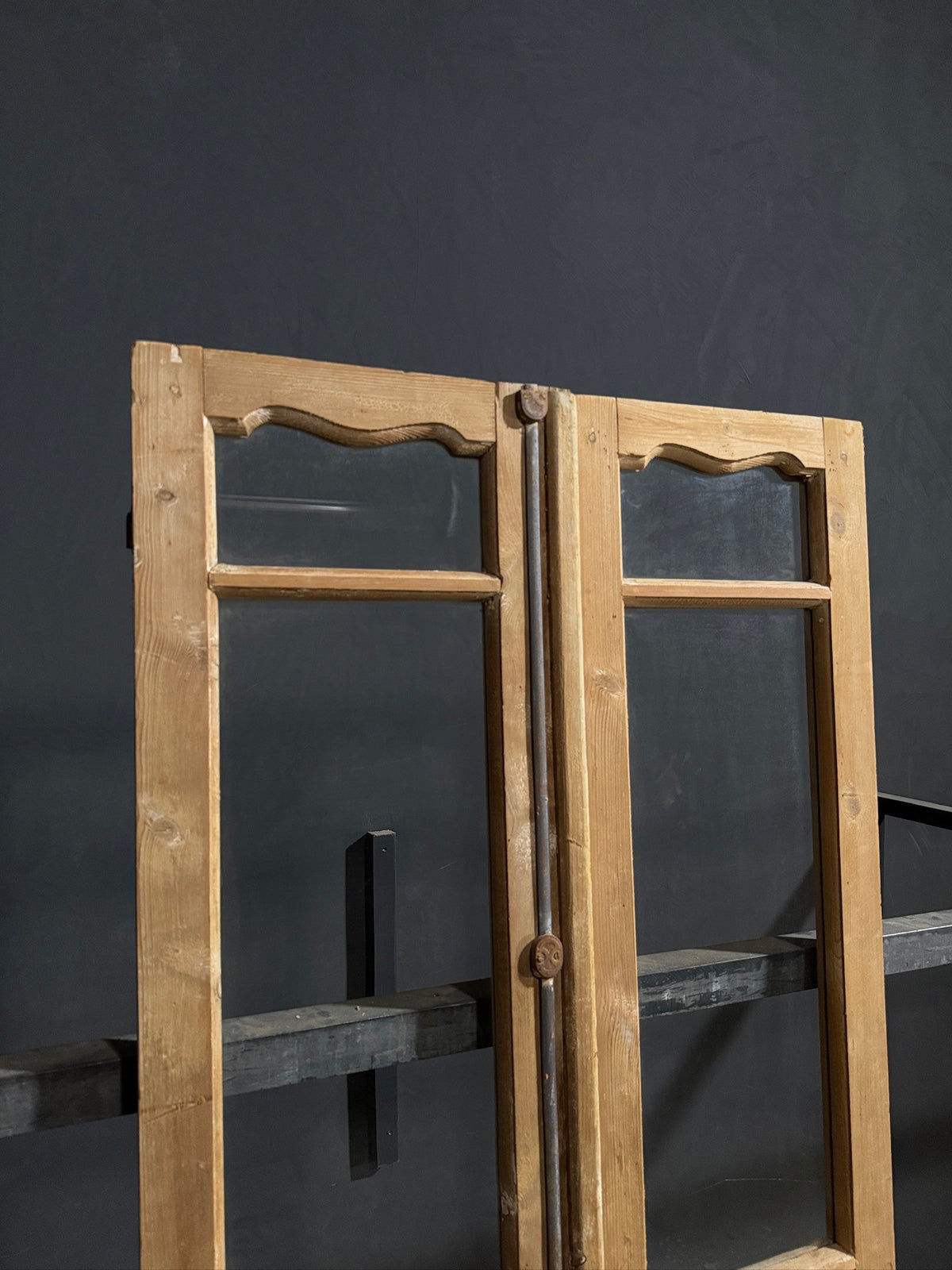 Antique Clear Glass Raised Panel French Doors - 32.5x84.75 - N830