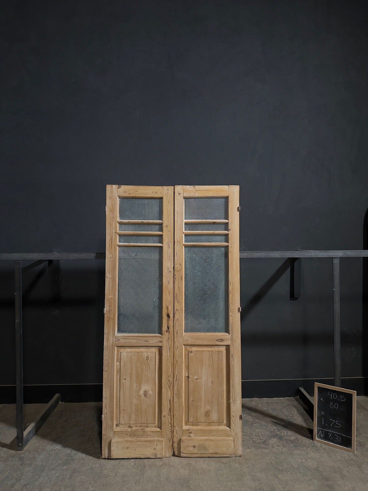 Antique Textured Glass French Doors - 40.5x80 - N831