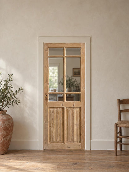 Antique Fluted Panel Glass Pantry Door - 32.75x83.5 - N833 shown installed in a room (digital preview)