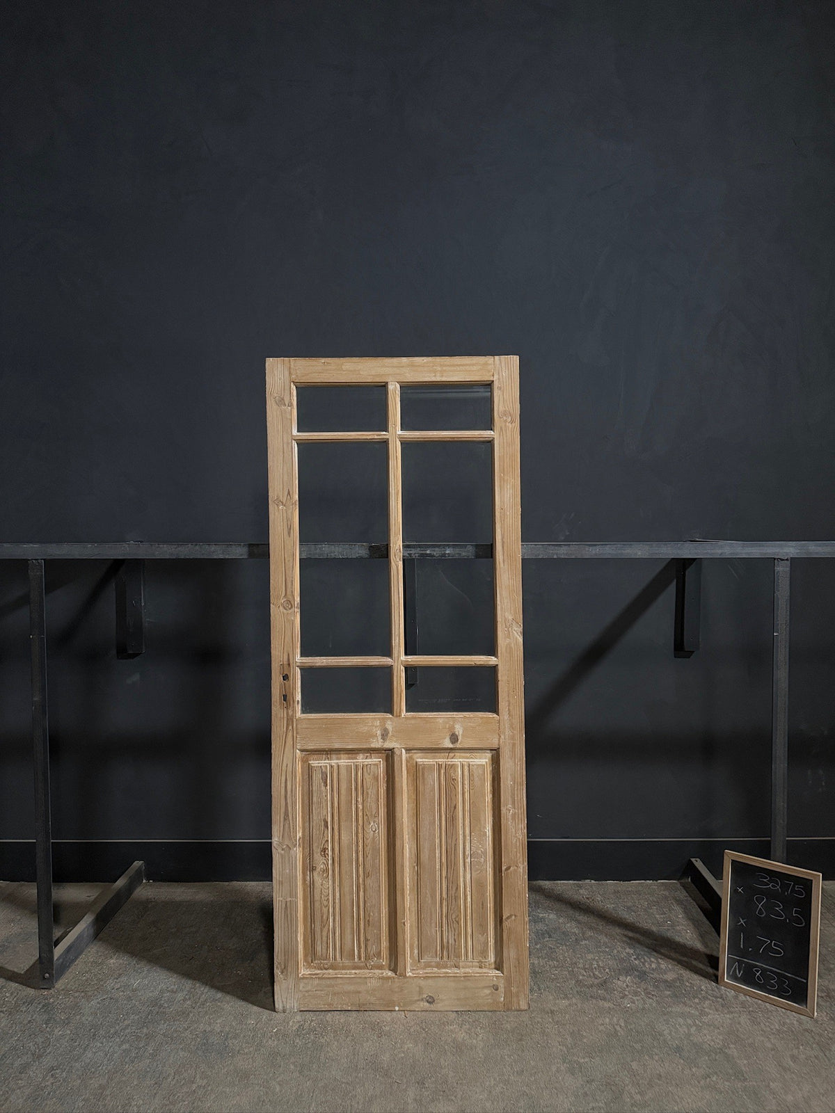 Antique Fluted Panel Glass Pantry Door - 32.75x83.5 - N833