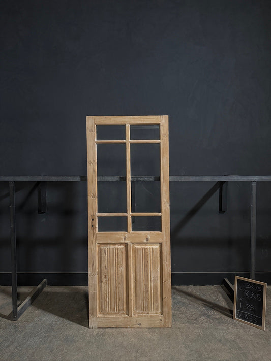 Antique Fluted Panel Glass Pantry Door - 32.75x83.5 - N833