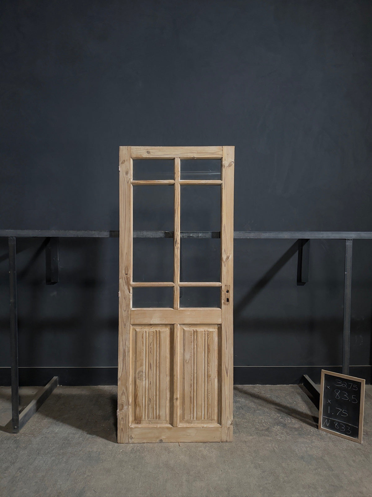 Antique Fluted Panel Glass Pantry Door - 32.75x83.5 - N833