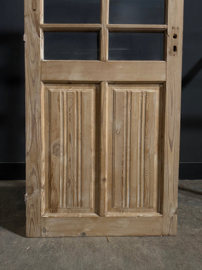Antique Fluted Panel Glass Pantry Door - 32.75x83.5 - N833