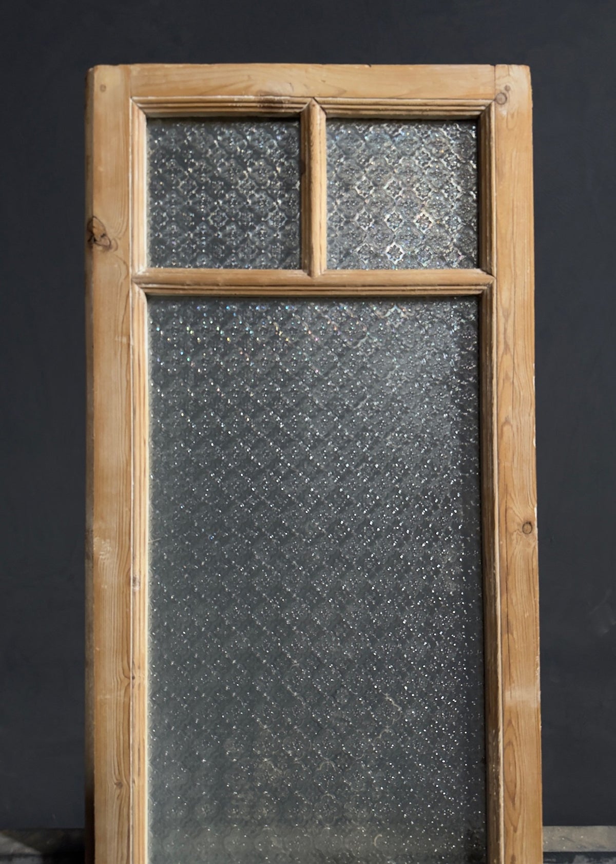 Antique Textured Glass Raised Panel Door - 21.5x98 - N839