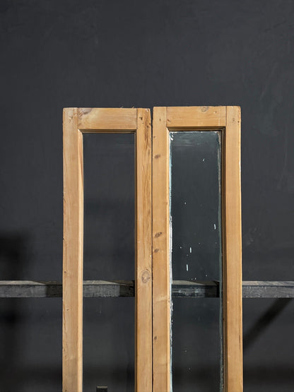 Antique Clear Glass Raised Panel French Doors - 26.5x87 - N840