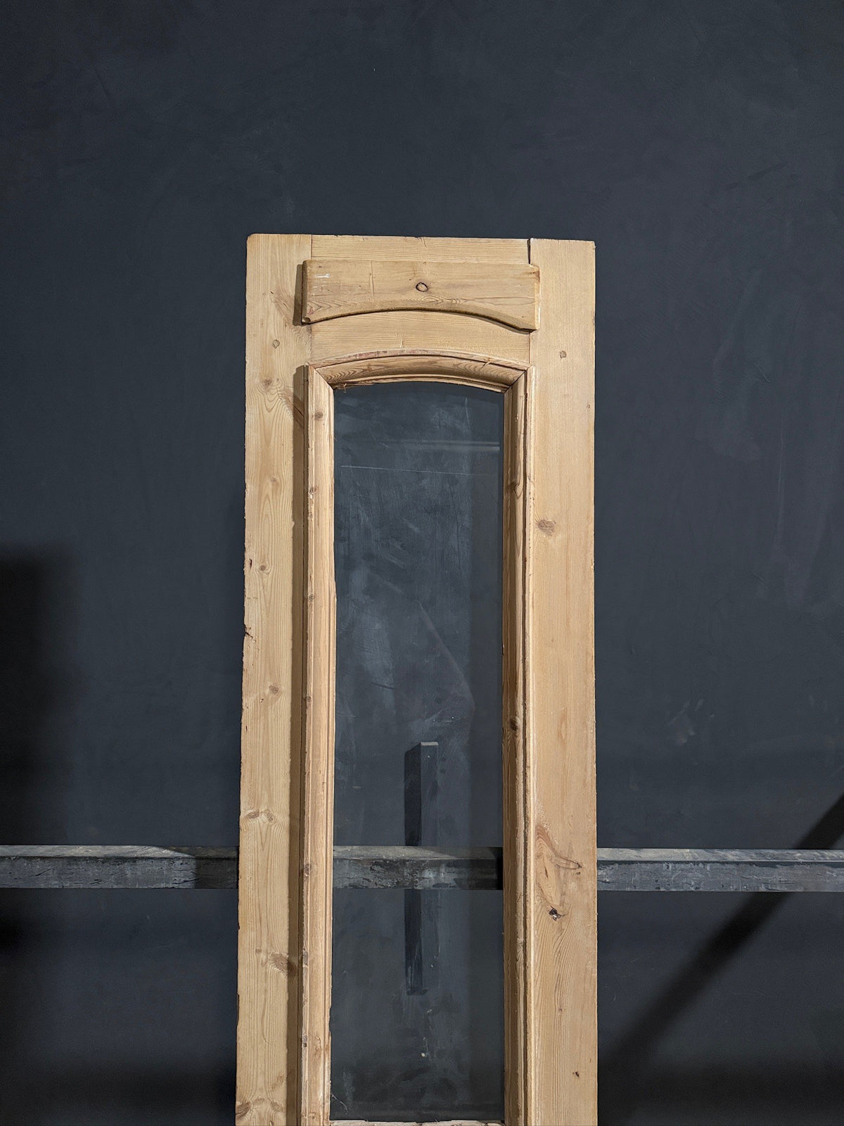 Antique Architectural Raised Panel Glass Door - 21.5x98 - N841