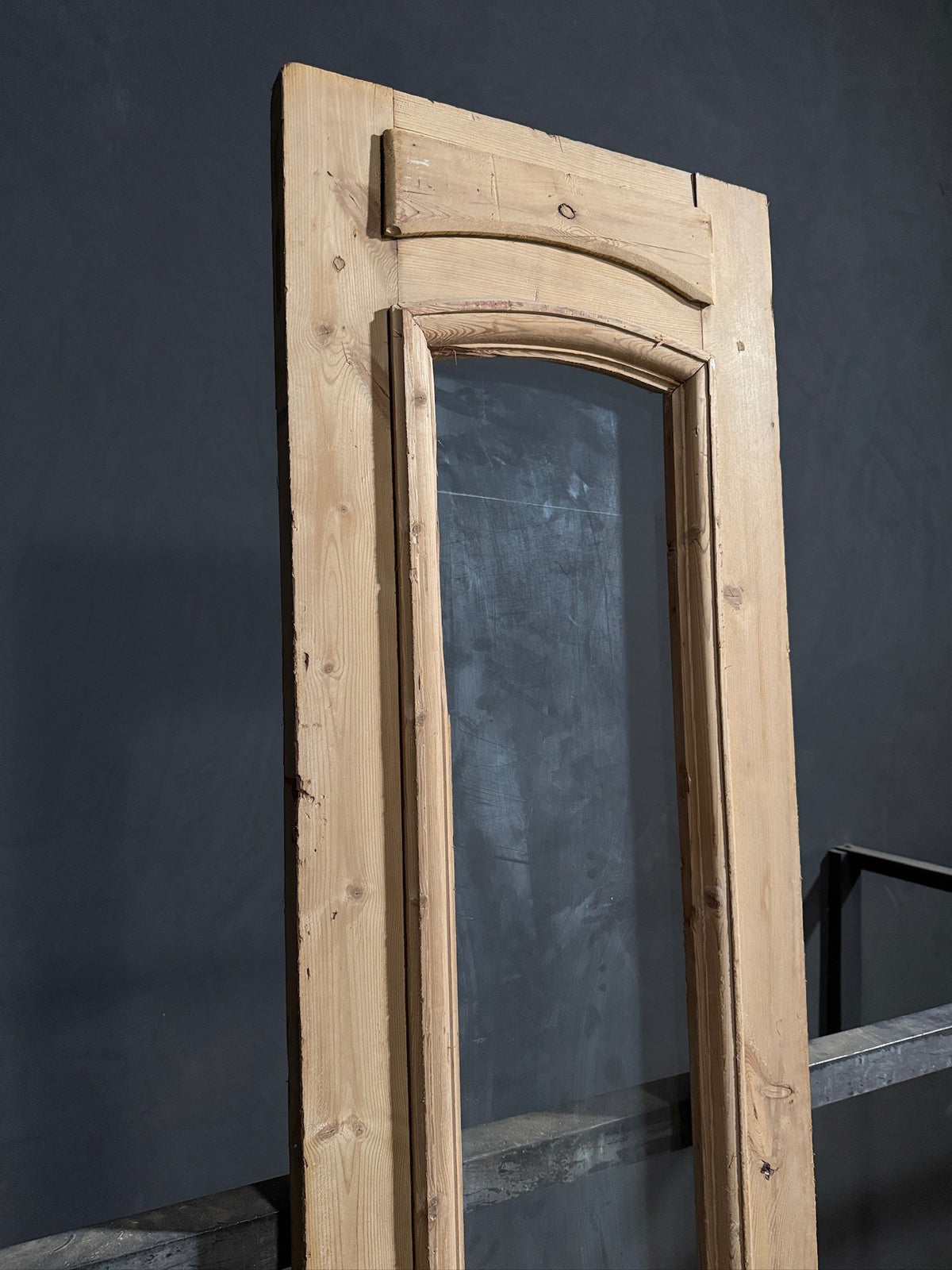 Antique Architectural Raised Panel Glass Door - 21.5x98 - N841
