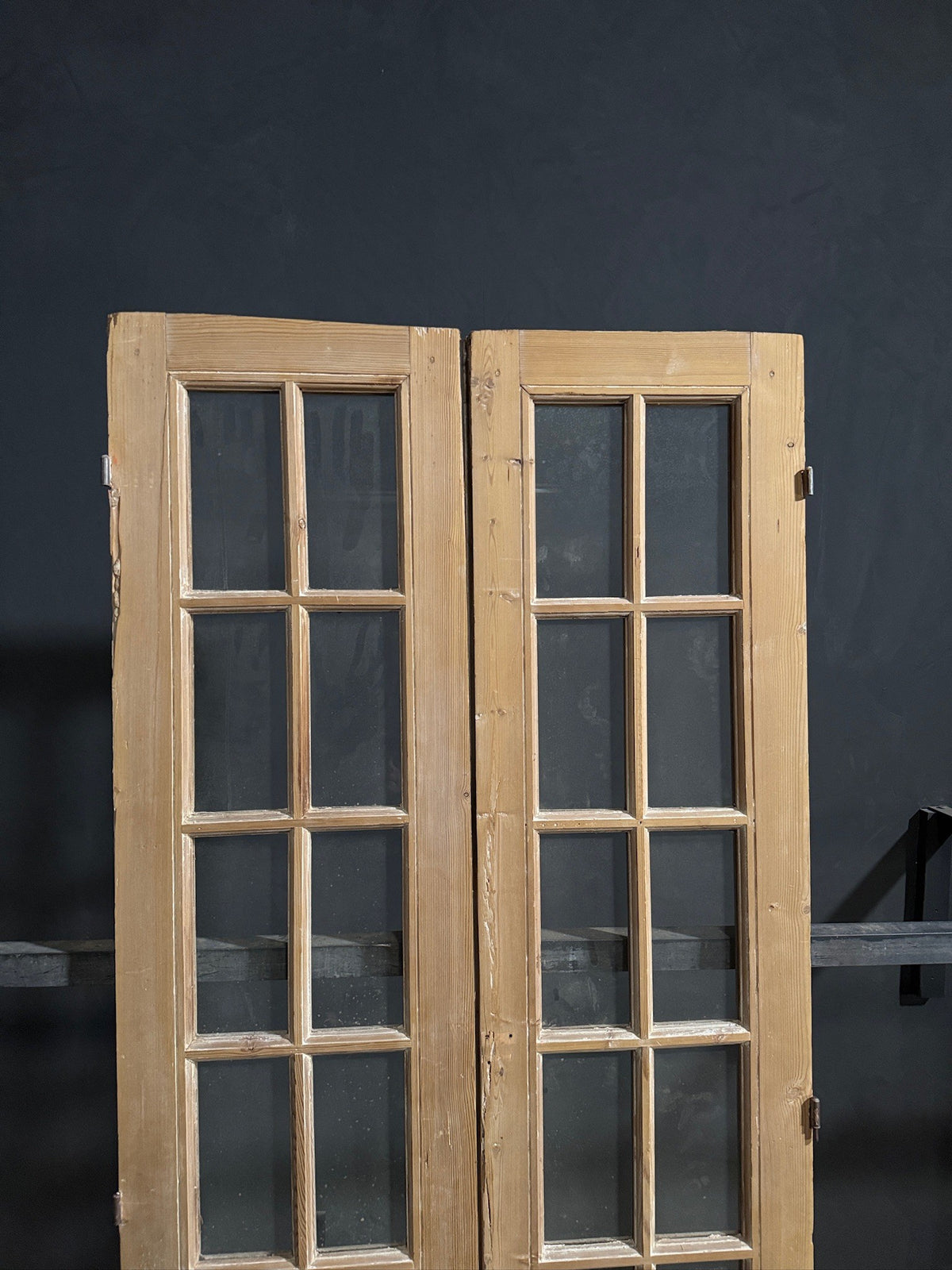 Antique Raised Panel Glass French Doors - 40x96 - N842