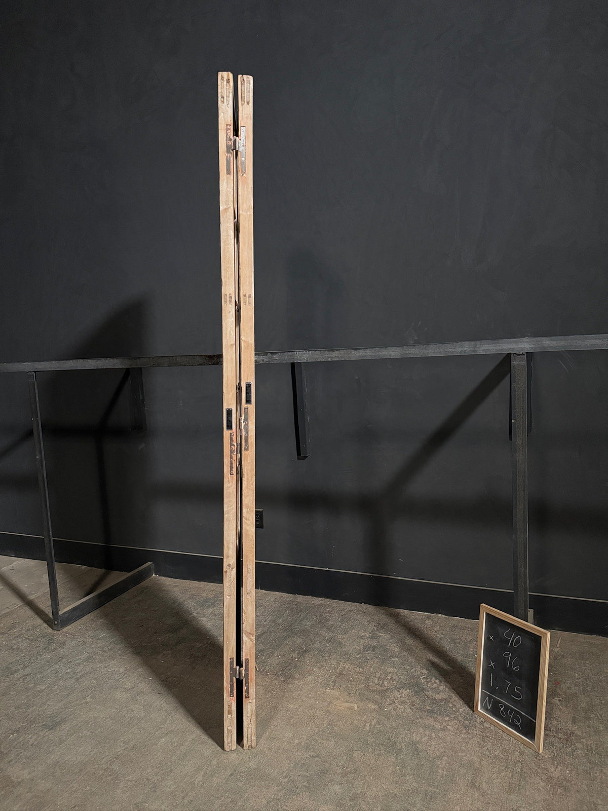 Antique Raised Panel Glass French Doors - 40x96 - N842