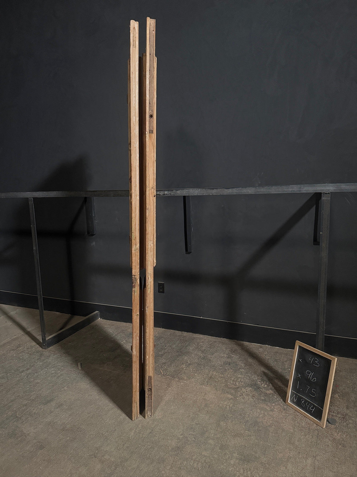 Antique Raised Panel Glass Double Doors - 43x96 - N844
