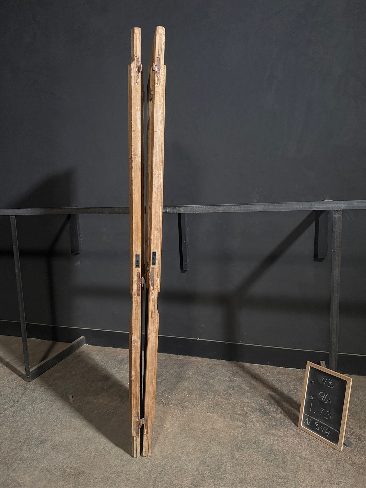 Antique Raised Panel Glass Double Doors - 43x96 - N844
