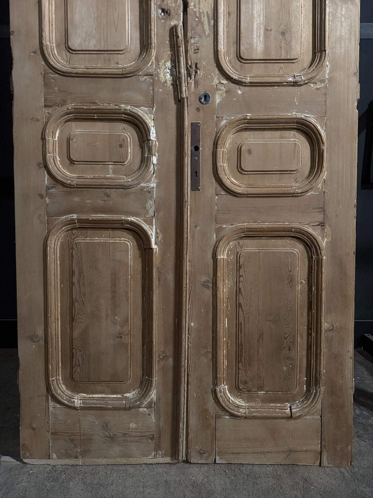 Antique Solid Raised Panel Double Doors - 45x103 - N845