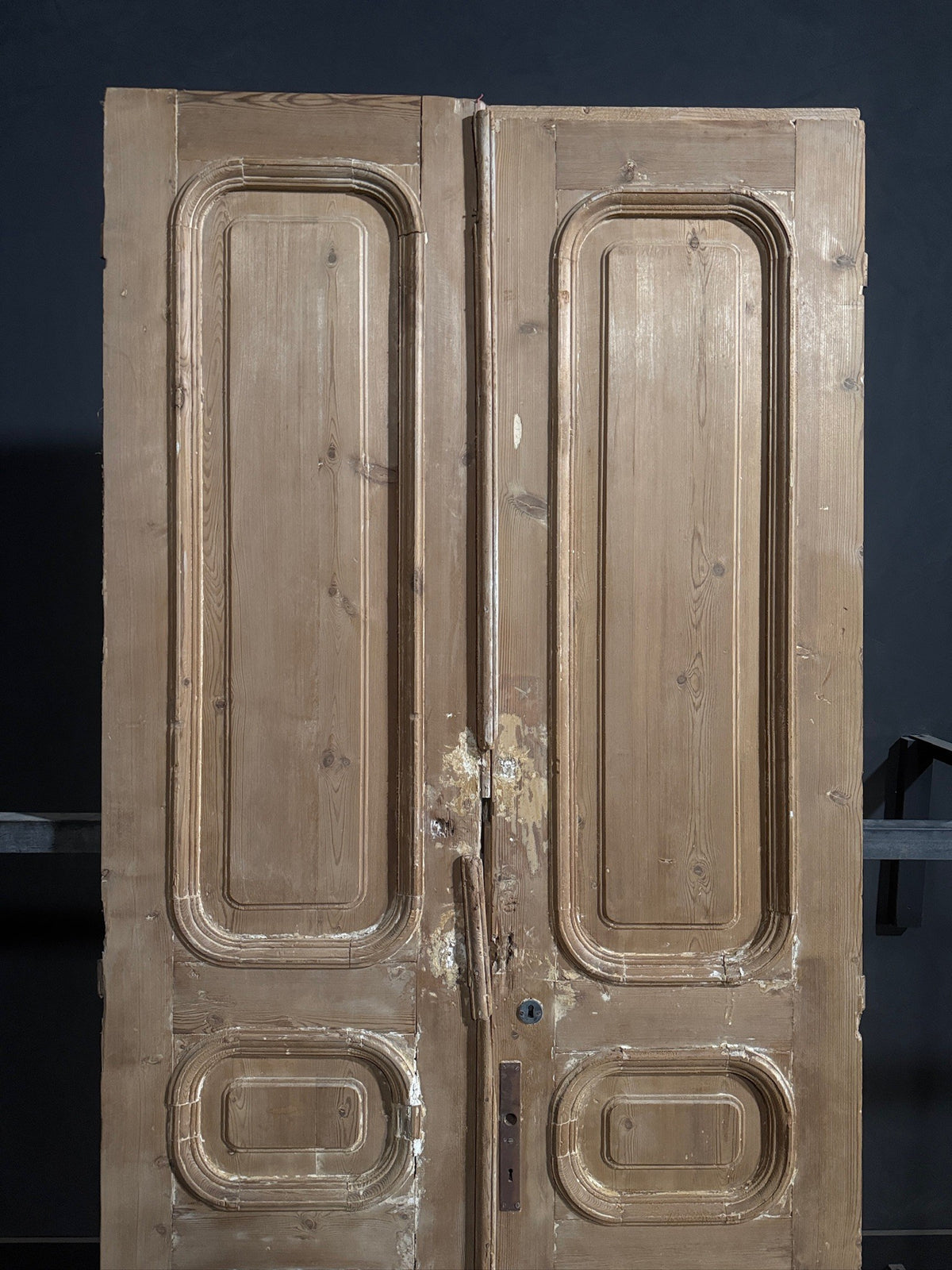 Antique Solid Raised Panel Double Doors - 45x103 - N845