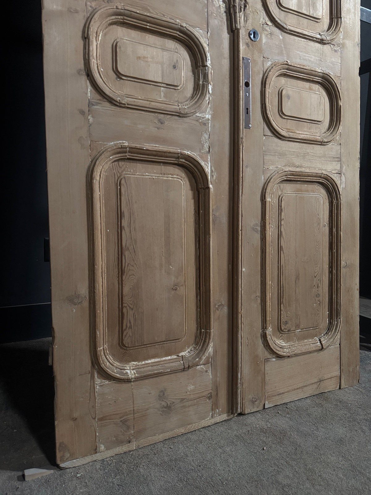 Antique Solid Raised Panel Double Doors - 45x103 - N845