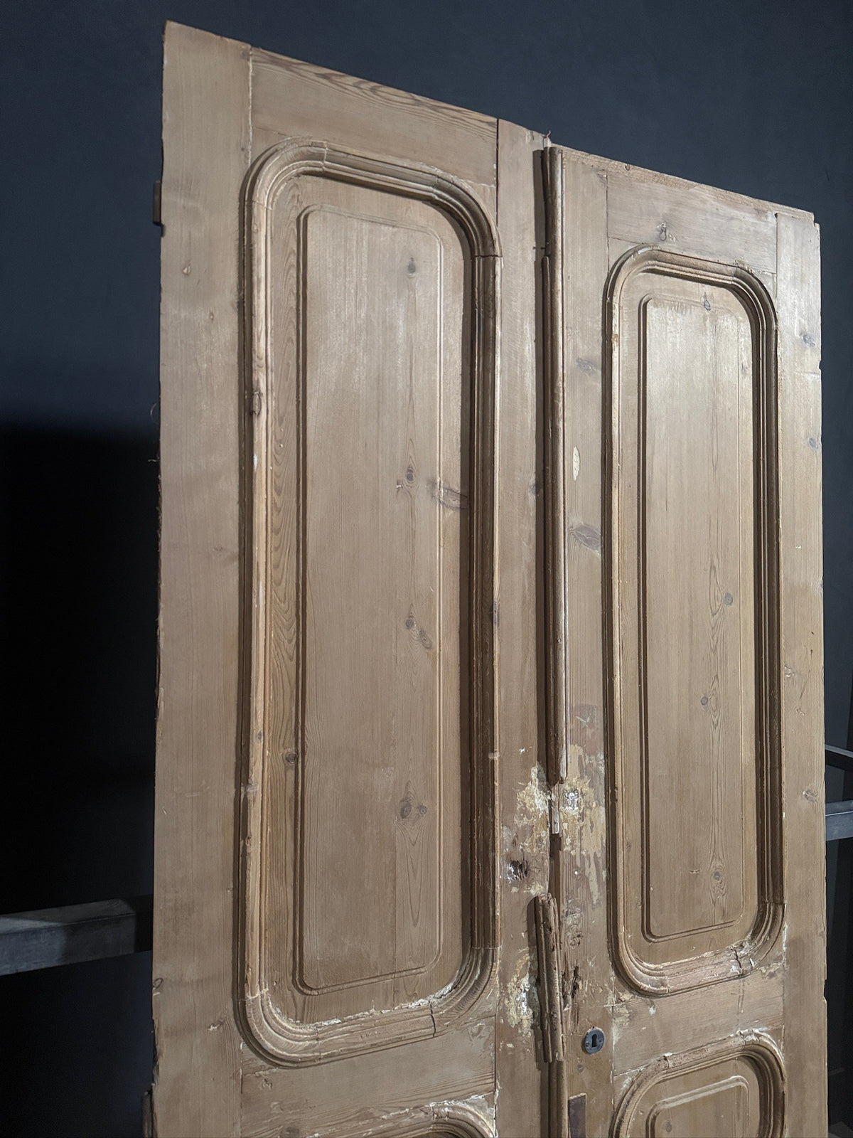 Antique Solid Raised Panel Double Doors - 45x103 - N845