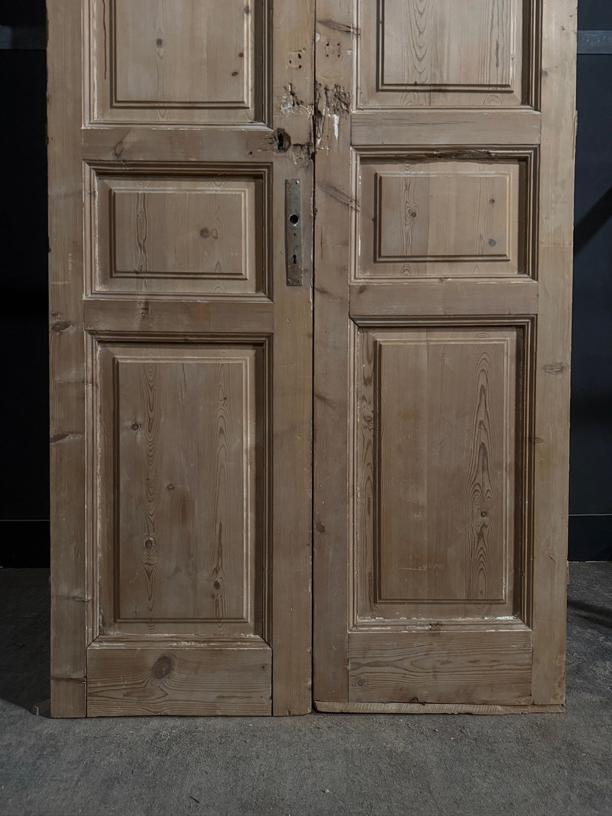 Antique Solid Raised Panel Double Doors - 45x103 - N845