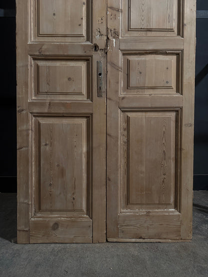Antique Solid Raised Panel Double Doors - 45x103 - N845