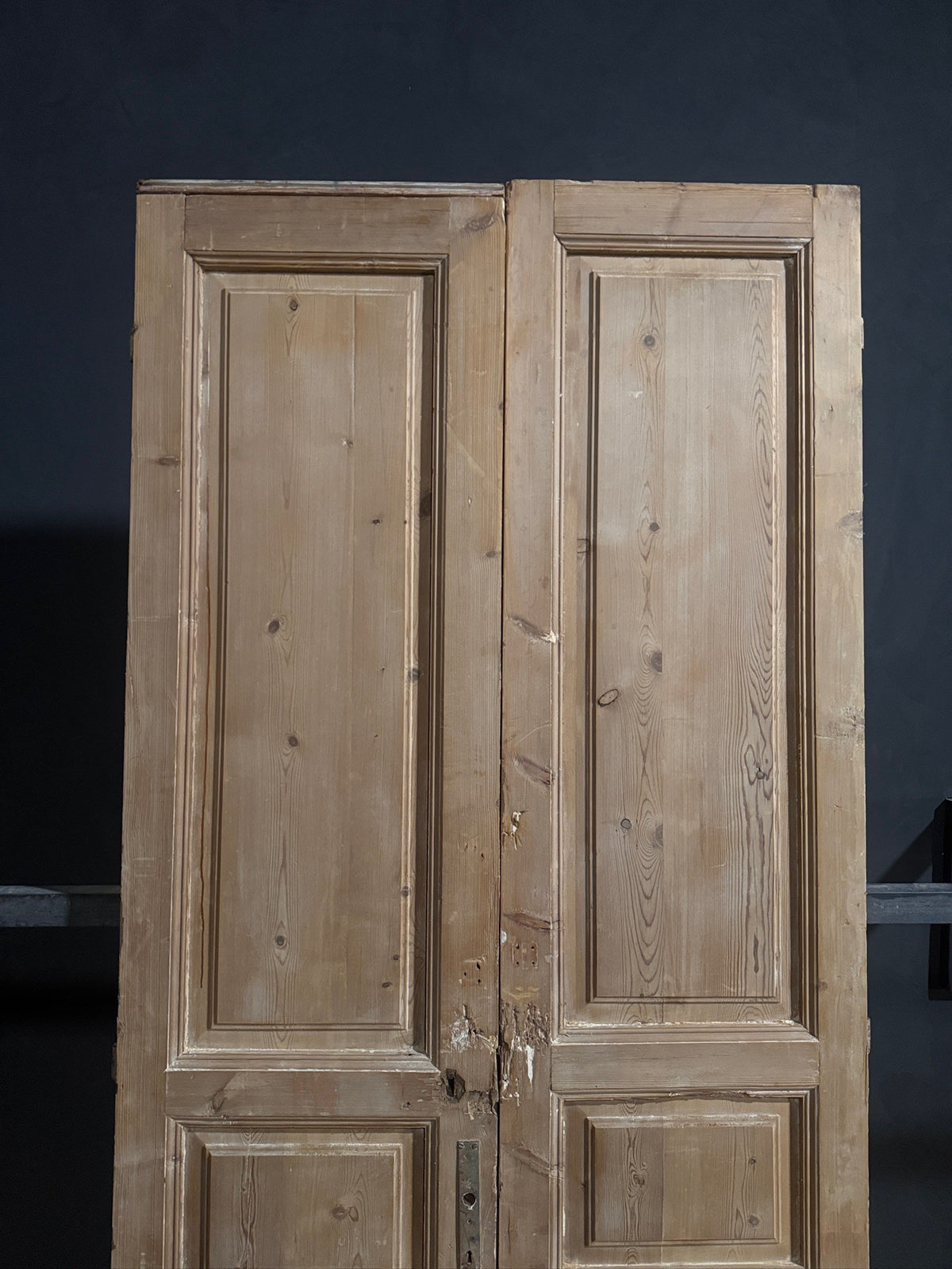 Antique Solid Raised Panel Double Doors - 45x103 - N845