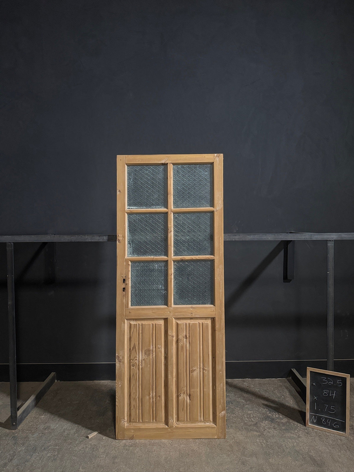 Antique Fluted Textured Glass Pantry Door - 32.5x84 - N846