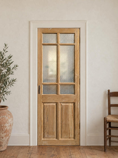 Antique Textured Glass Raised Panel Pantry Door - 31x89.5 - N847 shown installed in a room (digital preview)