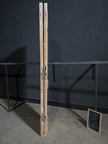 Antique Scrolled Iron Textured Glass Double Doors - 44x101 - N851