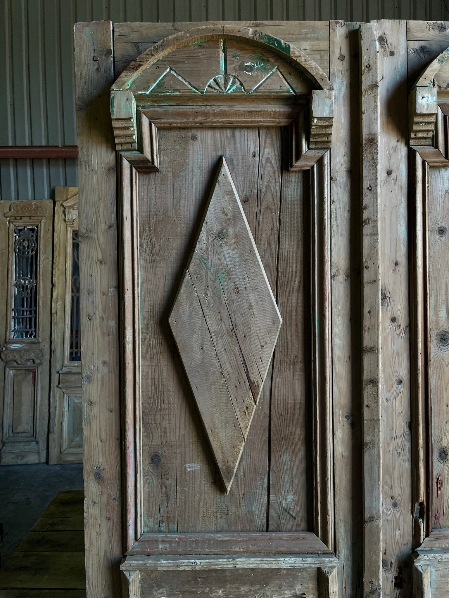 Ornate Carved French Doors - 55x91 E67 - Magnolia Antique Door Co.