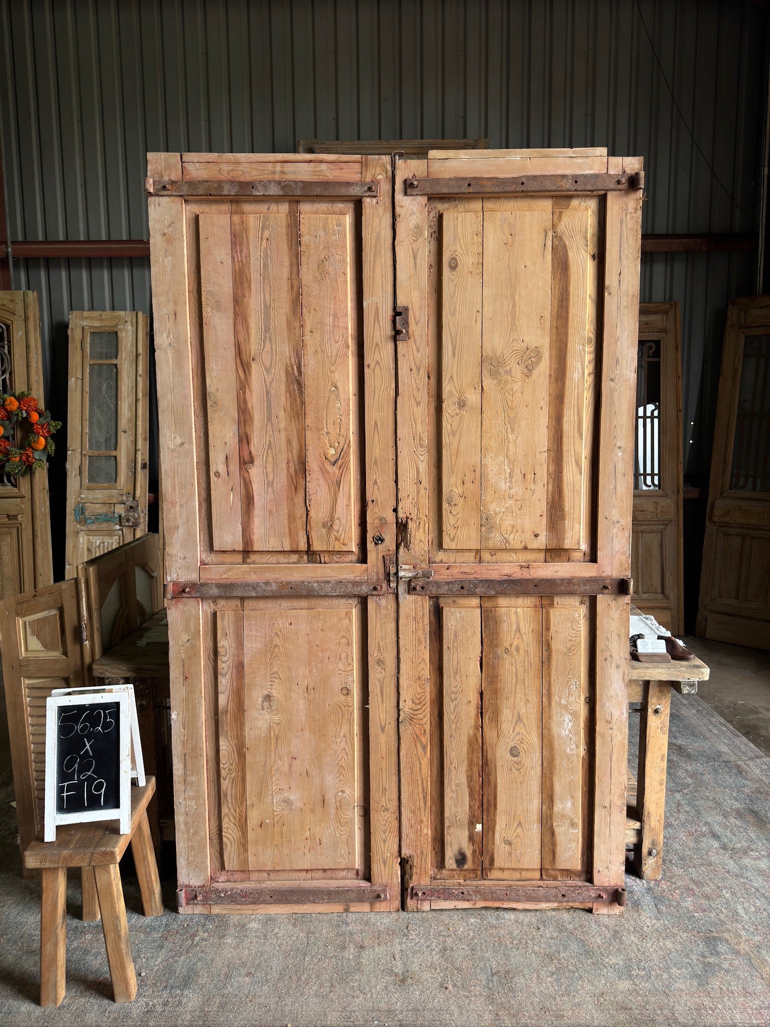 Ornate Hand Carved French Colonial Doors - 56.25x92 F19 - Magnolia Antique Door Co.