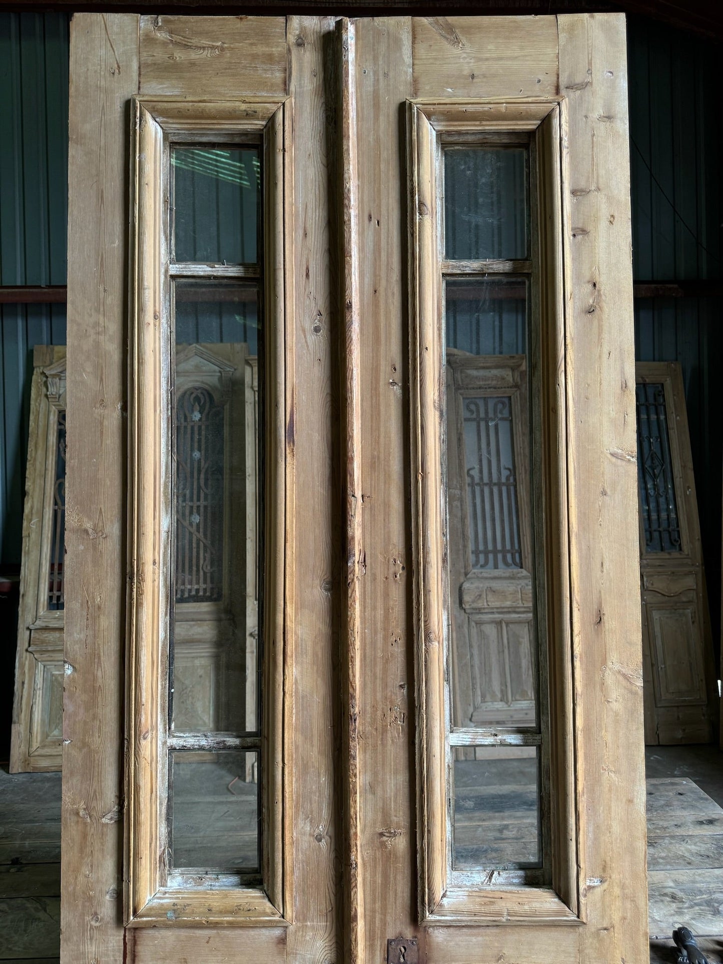 Premium Antique Glass French Doors - 34.25x92.5 E273 - Magnolia Antique Door Co.