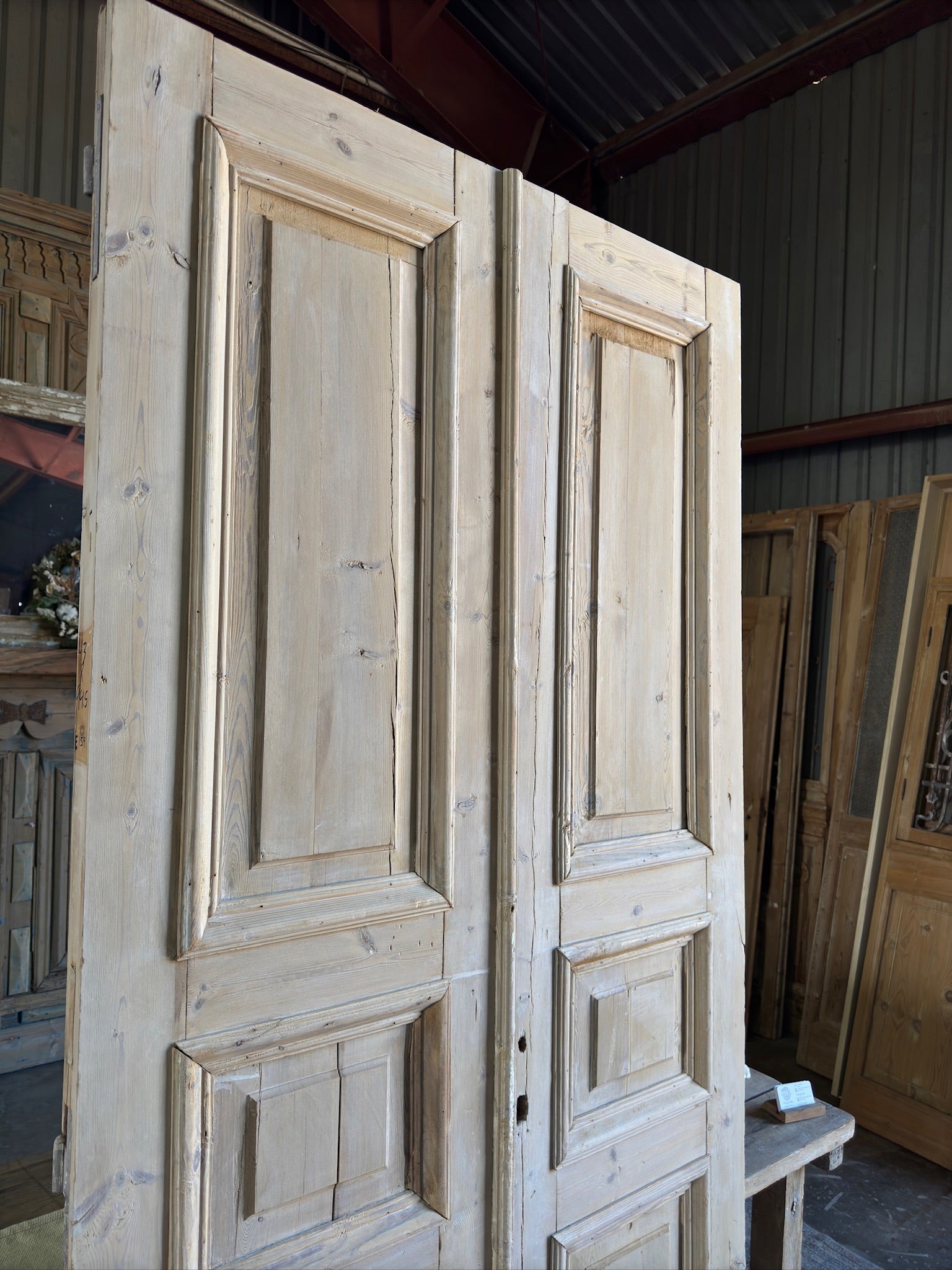 Raised Molding Antique French Doors - 43x94.5 E159 - Magnolia Antique Door Co.