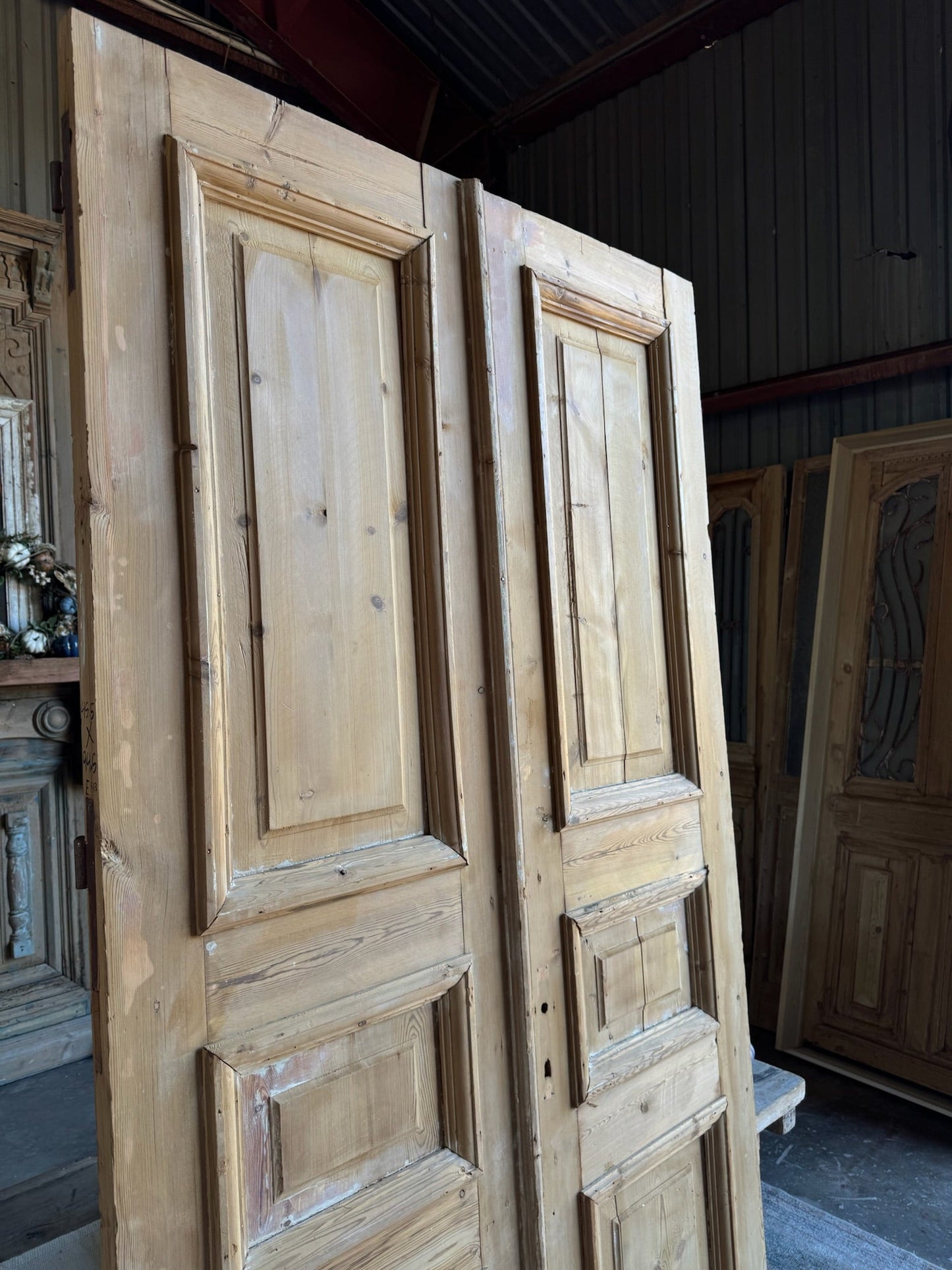 Raised Molding Antique French Doors - 45.5x94.5 E143 - Magnolia Antique Door Co.