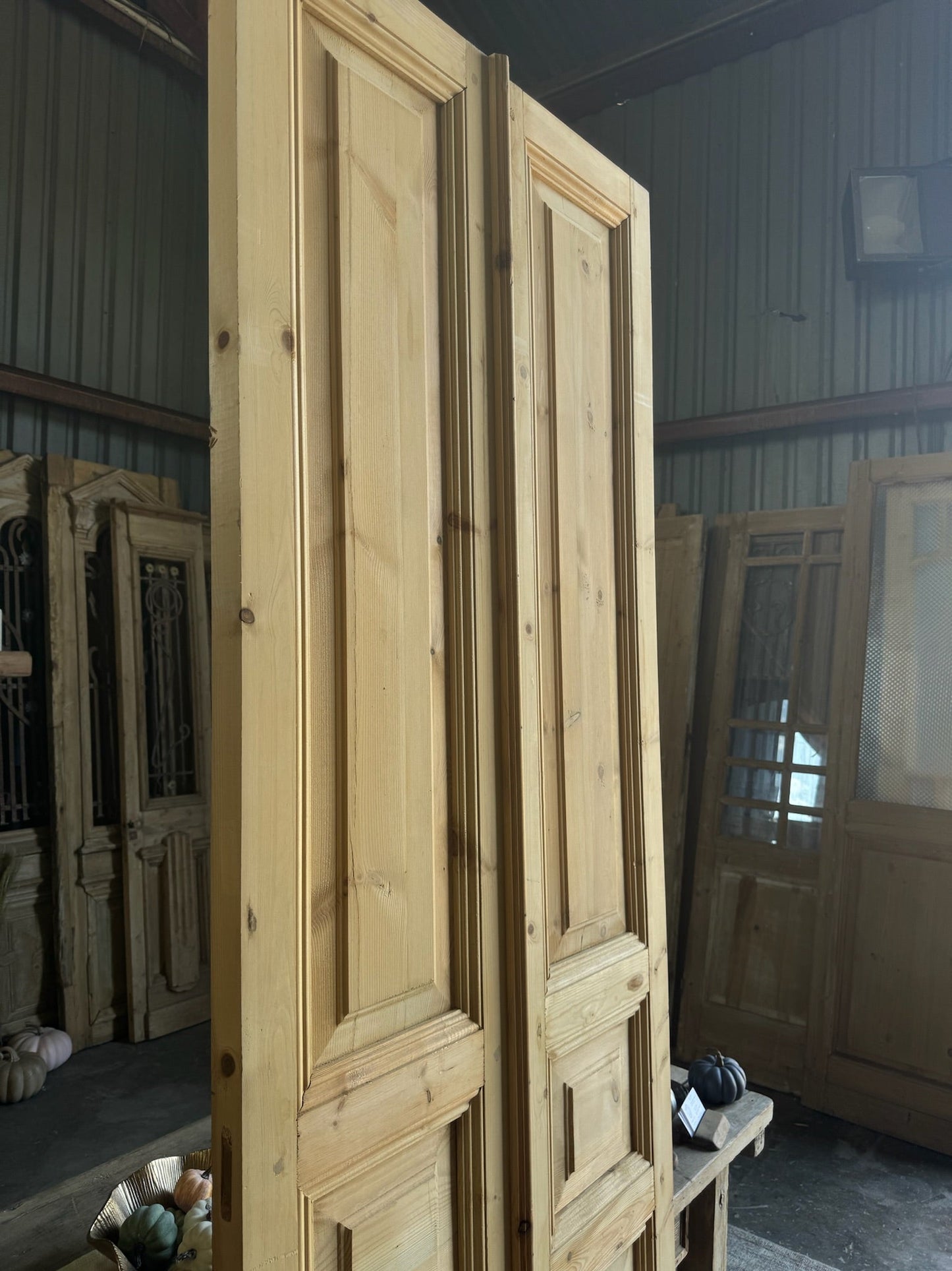 Reclaimed Solid French Doors - 32.25x96.75 C71 - Magnolia Antique Door Co.